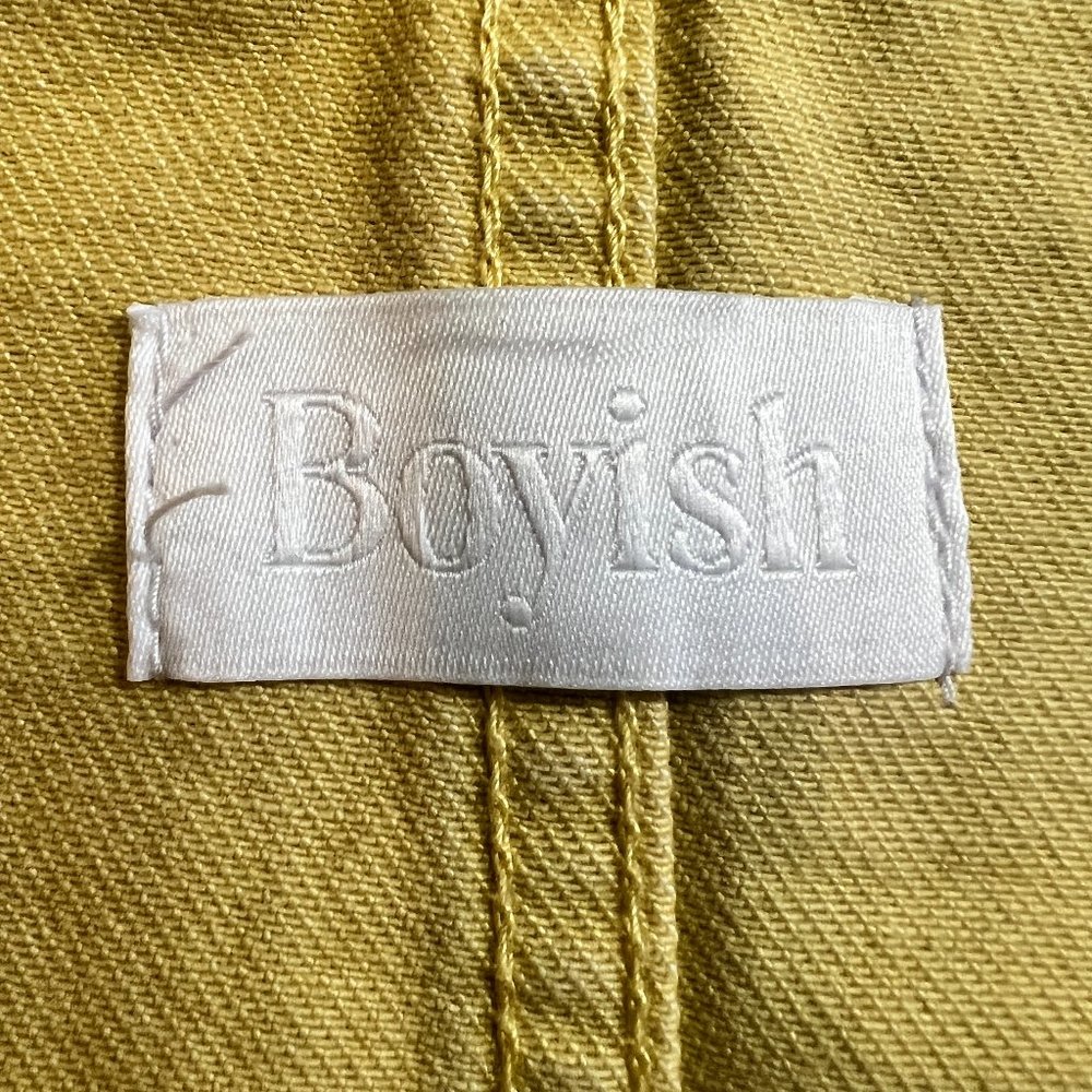 Boyish By Her Kennedy Yellow Denim Mini Skirt Overalls Dress Size Small - Picture 9 of 13